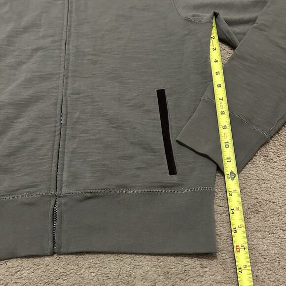 BILLY REID Zip Front Track Jacket Taupe W Brown Suede Collar And Trim Sz L - Picture 3 of 8